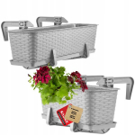 Balkono gėlių vazonų dėžučių laikiklių rinkinys 40+60cm