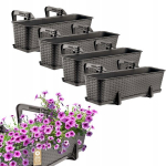 4x Balcony Box 60cm Rudos rankenos