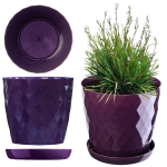Plastikinis vazonas su stovu Vazono dangtelis Gėlės 20cm Violetinė Kadax