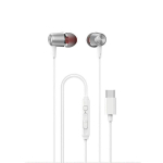 į ausį ki&scaron;amos laidinės USB-C ausinės 1,2 m - baltos