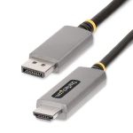 StarTech.com 133DISPLAYPORTHDMI21 vaizdo kabelio adapteris 2 m DisplayPort HDMI Juoda, Sidabras