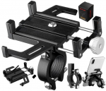 Tvirtas dviračio telefono laikiklis ant dviračio vairo