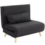 Atpalaiduojantis fotelis su lovos funkcija, 1 asmeniui, modernus dizainas, iki 350 kg, 94x78x80 cm, juodas
