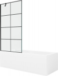 Vonia Mexen Cubik su apdaila ir stiklo sienele, 170x70 cm + 90 cm