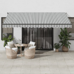 Automatinė i&scaron;traukiama markizė, antracito ir balta, 450x300cm