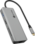 IcyBox IB-DK4012-CPD 9in1 USB-C dokas, 2x HDMI, 4K@60Hz, 3x USB, 100W PD, LAN, kortelių skaitytuvas