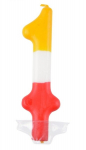 Vieneto gimtadienio žvakutė, spalvota, 10 cm