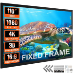 16:9 4K HD 279,4 cm fiksuoto rėmo projektoriaus ekranas namų kinui