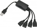 Usb Hub 4 prievadai, 2.0, juodas