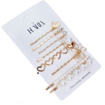ECARLA kuldsed juuksesalgud komplekt - komplekt 8 elegantset kuldset juuksesalvestist