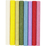 Krepppopieriaus asortimentas - Klasikinės spalvos - 25 x 60 cm - 8 ritinėliai - Elastingas - Atsparus - Kūrybingas