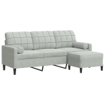 Trivietė sofa su pakoja, &scaron;viesiai pilka, 180cm, aksomas