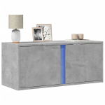 Sieninė tv spintelė su led lemputėmis, betono, 80x31x35cm