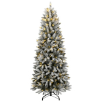 Dirbtinė kalėdų eglutė su 150 led lempučių ir sniegu, 120cm