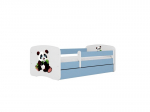 Vaiki&scaron;ka lova be čiužinio ir stalčiaus Kocot Kids BabyDreams Blue panda 2, 140x70cm, mėlyna