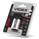 Videx Ni-MH (6HR61) įkraunama baterija- krona, 9V, 300mAh, 8.4V, 1 vnt.