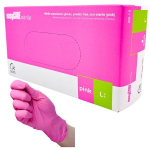 EasyCARE vienkartinės nitrilo pir&scaron;tinės, be miltelių, nesterilios, rožiinės, L dydis, 100vnt.