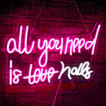 Neoninis LED ženklas "All you need is love nails" nagų salonui