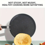 Universalus nelipnus aliuminio blynų keptuvas su rankena.