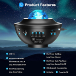 Trendy shop Planetariumo projektorius LED naktinis ap&scaron;vietimas vaikams, pasukamas 21 režimų žvaigždėtas dangus projektorius Bluetooth / nuotolinio valdymo pultas / laikmatis vaikų kambario dekoravimui