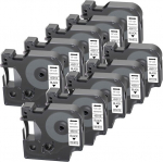 Leyf 10 etikečių juostų pakuotė, suderinama su Dymo D1 45013 S0720530, 12 mm x 7 mm etikečių juosta, skirta Labelmanager 160 280 210d 360d 420p 500ts Labelpoint 250 150 450 Duo, juoda ant baltos, 45013x10