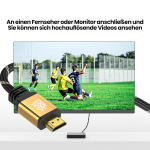 Jamega - 1,5 m Hdmi kabelis 4k 60hz 2.0 - didelės spartos su Ethernet Cec Arc kabeliu Hdr 3d 18gbps 2160p U-hd Ultra Hdtv, suderinamas su Ps5/ps4/ps3, Blu-ray, Xbox Series S, Soundbar, Tv - paauksuotas