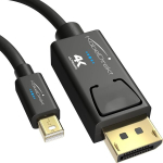 Kabeldirekt 4k Mini Displayport į Displayport kabelis (mini Dp į Dp) - 5m - su specialiu A.i.s. ekranavimu Displayport jungtyje, Mini Displayport/thunderbolt 1 ir 2, skirtas Pc, ne&scaron;iojamam kompiuteriui ir Mac