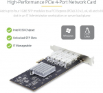 Startech.com 4x 1gbe Sfp tinklo plok&scaron;tė, Pcie