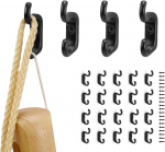 Hjiama 20 vnt. pakaba, juoda, pakabos, vir&scaron;utinės ir apatinės dvigubos pakabos, sieninės pakabos vonios kambariui, virtuvei, balkonui, įėjimui