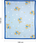 Leo Lausemaus vaiki&scaron;kas medvilninis pledas, mėlynas, 100 x 150 cm, oeko-tex&reg; sertifikuotas, lengvas pledas i&scaron; 100% medvilnės, tinkamas džiovinti džiovyklėje, berniukams ir mergaitėms