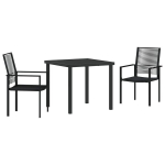 3 dalių sodo valgomojo rinkinys Juodas PVC rotangas