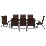 vidaXL Sodo valgomojo komplektas 9 pcs Ruda