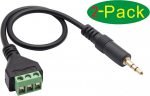 Zdycgtime 3 kontaktų 3,5 mm varžtų gnybtų kabelis, 3,5 mm stereo Trrs audio jungtis į 3 kontaktų/kanalo lizdo varžtų ausinių balun keitiklio adapterio kabelį (30 cm/2 vnt.)