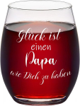 Joymaking taurė vynui su graviravimu tėčiui, juokinga dovana, dovana tėvo dienos proga tėčiui, gimtadienio dovana, vyno taurė Lucky is a Dad Like You, 450 ml