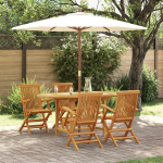 5 dalių sodo pavėsinės rinkinys i&scaron; kietos teak medienos