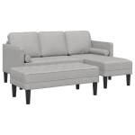2 dalių sofa komplektas su pagalvėlėmis Debesų pilkos spalvos medžiaga