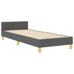 vidaXL Lovos rėmas su galvūgalio Tamsiai pilka 90 x 200 cm audinys
