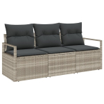 3 dalių sodo sofa rinkinys su pagalvėmis &scaron;viesiai pilka poli ratanas,2 vietų sodo sofa su pagalvėmis pilka poli ratanas