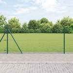 heksagonalinė tvora žalia 1x100 m plieno,tvoros stulpai su pagrindo plok&scaron;tėmis 13 vnt. &Oslash;32mm 110cm cinkuoto plieno