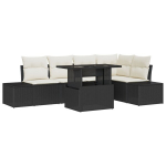 6 dalių sodų sofa su pagalvėlėmis juoda poli ratanas
