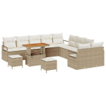 13 dalių sodo sofa rinkinys su pagalvėmis smėlio poli ratanas akacija,2 vietų sodo sofa su pagalvėmis smėlio poli ratanas,3 dalių sodo valgomojo rinkinys su pagalvėmis smėlio poli ratanas akacija