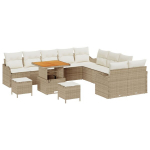 13 Vienetų Sodo Sofa Rinkinys su Pagalvėmis Smėlio Poli Ratanas Akacija,2-Vietė Sodo Sofa su Saugojimu & Pagalvėmis Smėlio Poli Ratanas,3 Vienetų Sodo Valgomojo Rinkinys su Pagalvėmis Smėlio Poli Ratanas Akacija