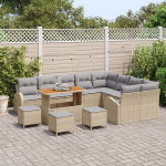13 dalių sodo sofa rinkinys su pagalvėlėmis Smėlio Poli Ratanas Akacija,2 vietų sodo sofa su saugykla ir pagalvėlėmis Smėlio Poli Ratanas,4 dalių sodo valgomojo rinkinys su pagalvėlėmis Smėlio Poli Ratanas Akacija