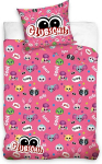 Nici Glubschis: originalus reversible patalynės komplektas, 2 dalių, 135 x 200 cm + 80 x 80 cm, visa rožinė