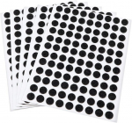 Adsamm&reg; / 540 x lipnūs veltinio padeliai / juodi / skersmuo 10 mm / apvalūs / 1,5 mm ploni lipnūs veltinio baldų slystukai