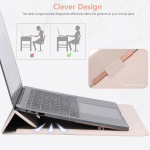 Hyzuo 13 colių ne&scaron;iojamojo kompiuterio dėklas su stovo funkcija, skirtas macbook air 13 m4 m3 m2 m1 2025&ndash;2018, macbook pro 13 m2 m1 2024&ndash;2016, ipad air 13 m2, ipad pro 13 m4, surface pro, su priedų ki&scaron;ene, abrikosų spalvos