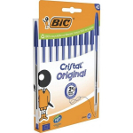 Bickas - BIC - Originalus Cristal - 10 vnt. dėžutėje - Mėlyna spalva - Plona a&scaron;menų galvutė
