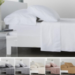 Cotton Artean 300 siūlų skaičiaus egiptieti&scaron;kos medvilnės baltas satininis antklodės užvalkalų komplektas 150x190/200, 100% egiptieti&scaron;ka medvilnė, baltas