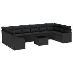 11 dalių sodo sofa su pagalvėlėmis beige poli ratanas,2-vietų sodo sofa su pagalvėlėmis juoda poli ratanas