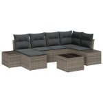 6 dalių sodo sofa komplektas su pagalvėlėmis Juodas Poli rattan